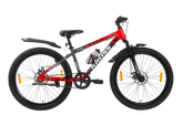 Kross Turbo Pro 26T Steel MTB Single Speed Bicycle with Front & Rear Disc Brakes (26x2.40T, Red Alloy Rims, 14.5” Frame)